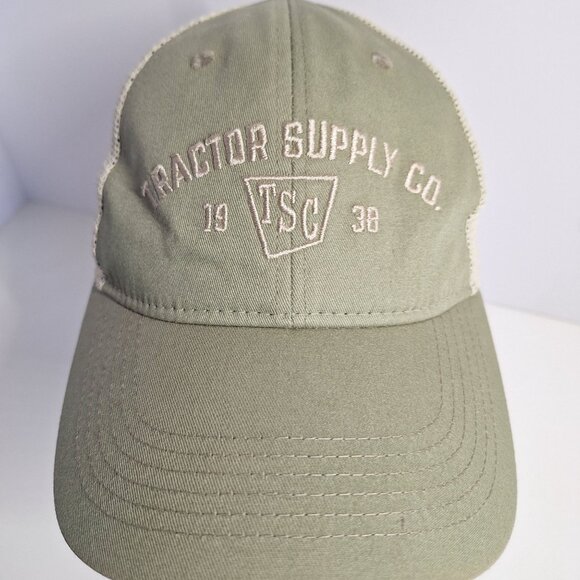 Tractor Supply Co Olive Green Mesh Trucker Hat Adjustable Snapback Baseball Cap - Picture 2 of 10